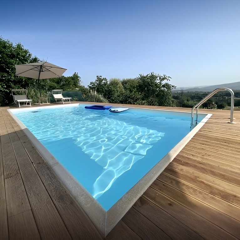 Piscine creusée d’extérieur. Forme rectangulaire élégante, avec tous les accessoires Piscine enterrée panneaux d'acier complète de filtration, large choix au meilleur prix CLASSIQUE