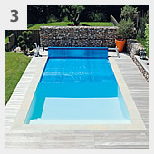 Couverture d’été sur mesure pour piscine enterrée rectangulaire avec escalier romain sous liner 10x4 – h135