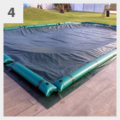 Couverture d’hiver sur mesure pour piscine enterrée rectangulaire avec escalier romain sous liner 10x4 – h135