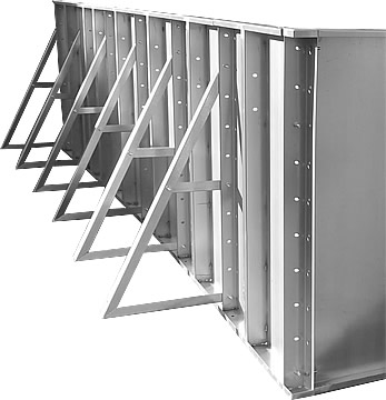 Détail des composants de la structure de la piscine enterrée en kit panneaux acier rectangulaire avec escalier d’angle sous liner 11x5 – h120