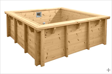 Piscine de jardin en bois JARDIN BABY 210x210 cm, installation enterrée