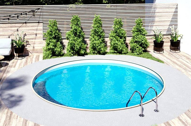 Piscine creusée avec structure en tôle d'acier Système de filtration complet