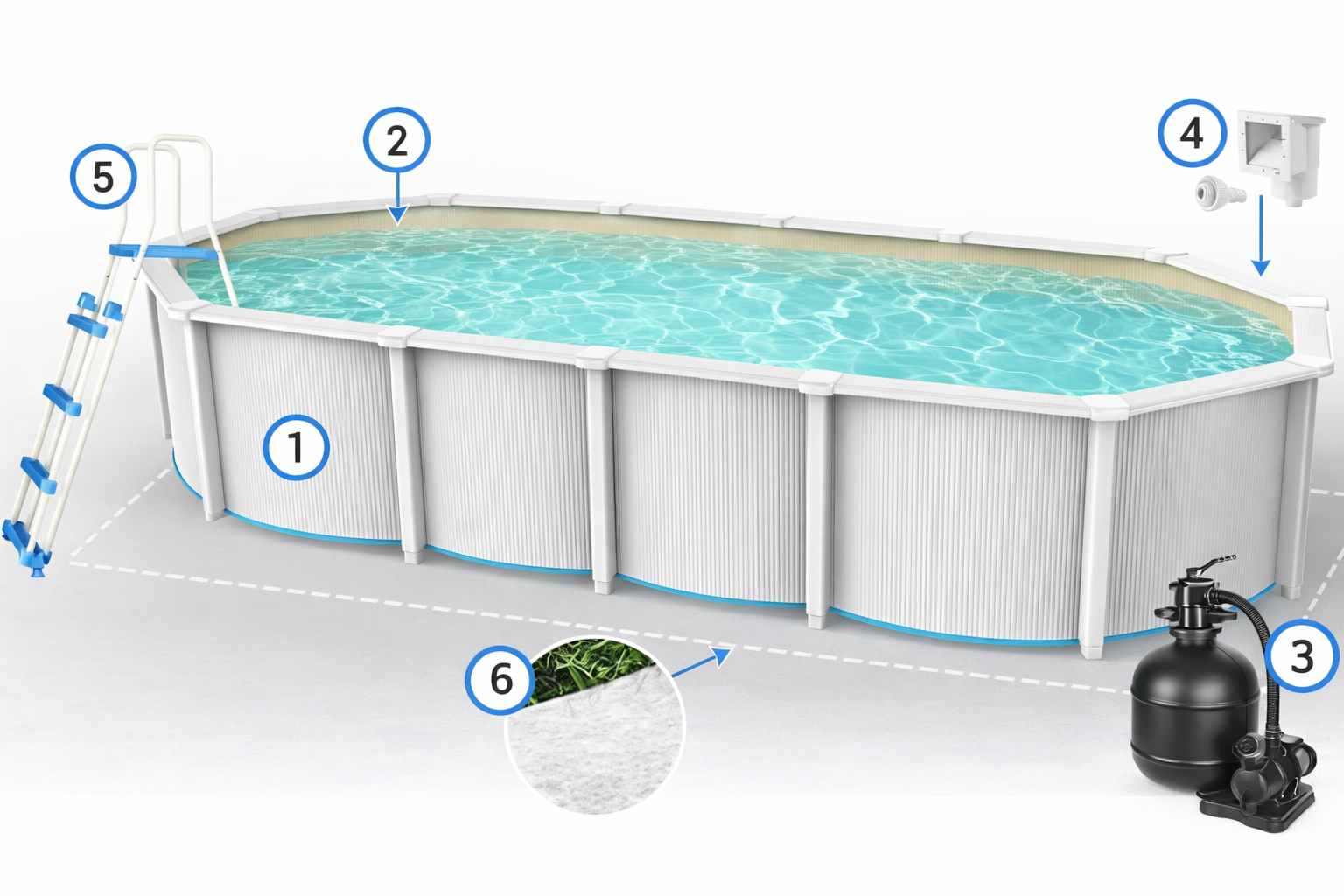 Piscina fuori terra in acciaio WHITE POOL SAND Sand - Caratteristiche