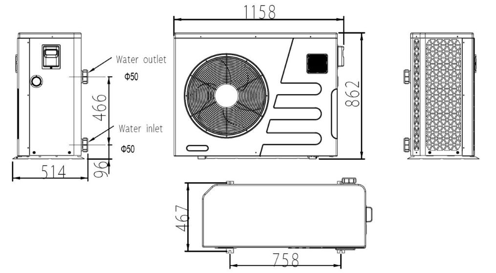 Pompa di calore SMART 30 - Dimensioni