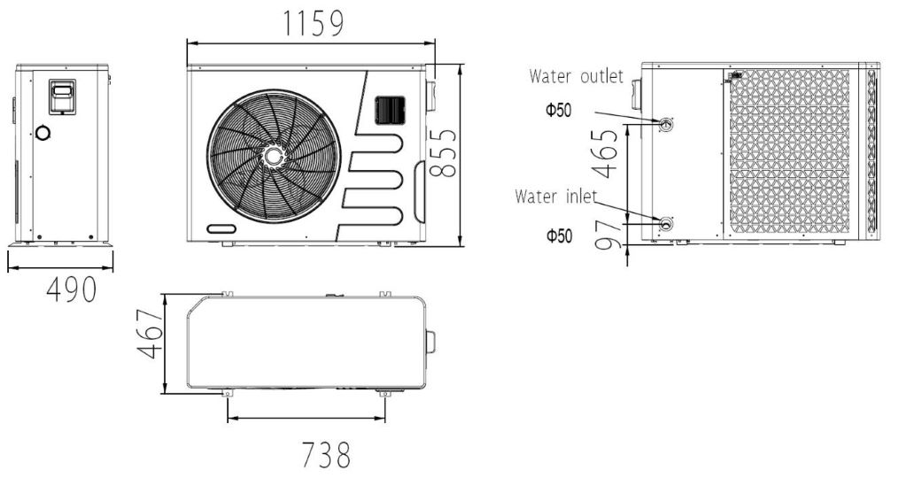 Pompa di calore SMART 30 - Dimensioni