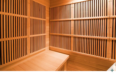 Sauna Puissance : 1300 W. Dimensions : 105 × 90 cm. Hauteur : 190cm.