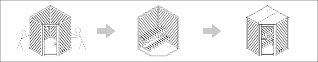 Instructions de montage Sauna finlandais d'angle - Léa 150