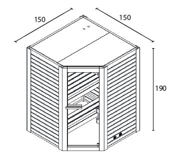 Sauna finlandais d'angle - Léa 150
