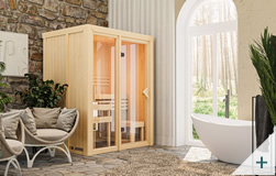 Sauna finlandese classica Ava 1 coibentata con porta classica in vetro bronzato - Immagine 1