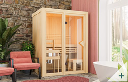 Sauna finlandese classica Ava 1 coibentata con porta classica in vetro bronzato - Immagine 1