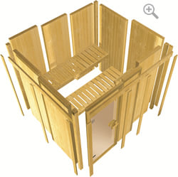 Sauna finlandese classica Ava 1 coibentata: Assemblaggio facile e veloce