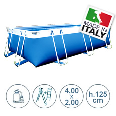 Piscine hors sol avec tubulaires BLUE STAR BASIC 4,8x2,8 m - h.100 cm