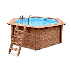 Piscine en bois hors sol hexagonal et octogonales - piscine in kit