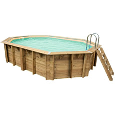 Piscine hors sol en bois OCEAN 610x400- liner sable