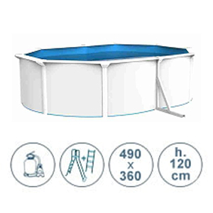 Piscine hors sol ACQUAMARINA acier blanc 490x360x120 cm Piscine hors sol ACQUAMARINA acier blanc 490x360x120 cm