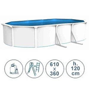 Piscine hors sol ACQUAMARINA acier blanc 610x360x120 cm Piscine hors sol ACQUAMARINA acier blanc 610x360x120 cm