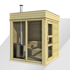 Sauna finlandese da giardino Cubo 2x2 m Sauna finlandese da giardino Cubo 2x2 m
