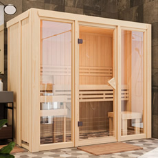 Sauna finlandais traditionnel Ava 2 Sauna finlandais d'intérieur en bois de Hemlock canadien